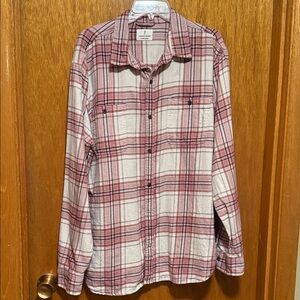 Mutual Weave Red and White Plaid Shirt